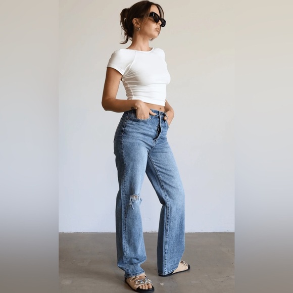 Pistola Cassie Super High Rise Straight Jeans in Play Day - Distressed 25 - Picture 4 of 16